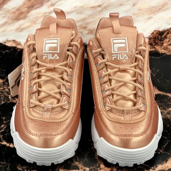Fila Disruptor 2 Premium Metallic Rose Gold Women's Shoes Sneaker Size 9.5 - Picture 3 of 11